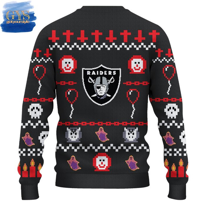 Las Vegas Raiders Happy Halloween Sweater , Cozy Soft Unisex Pullover SW0601