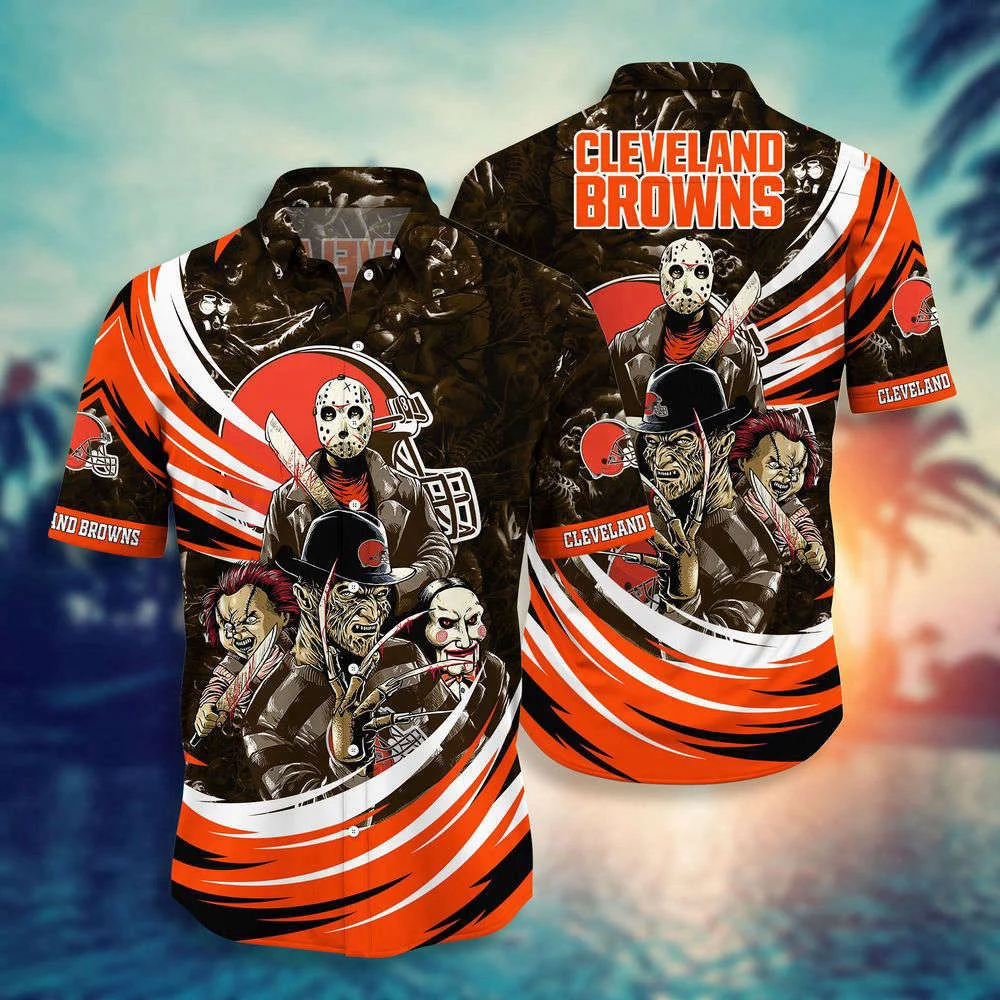 Cleveland Browns NFL Halloween Horror Movies Hawaiian Shirts For Men And Women HW0601