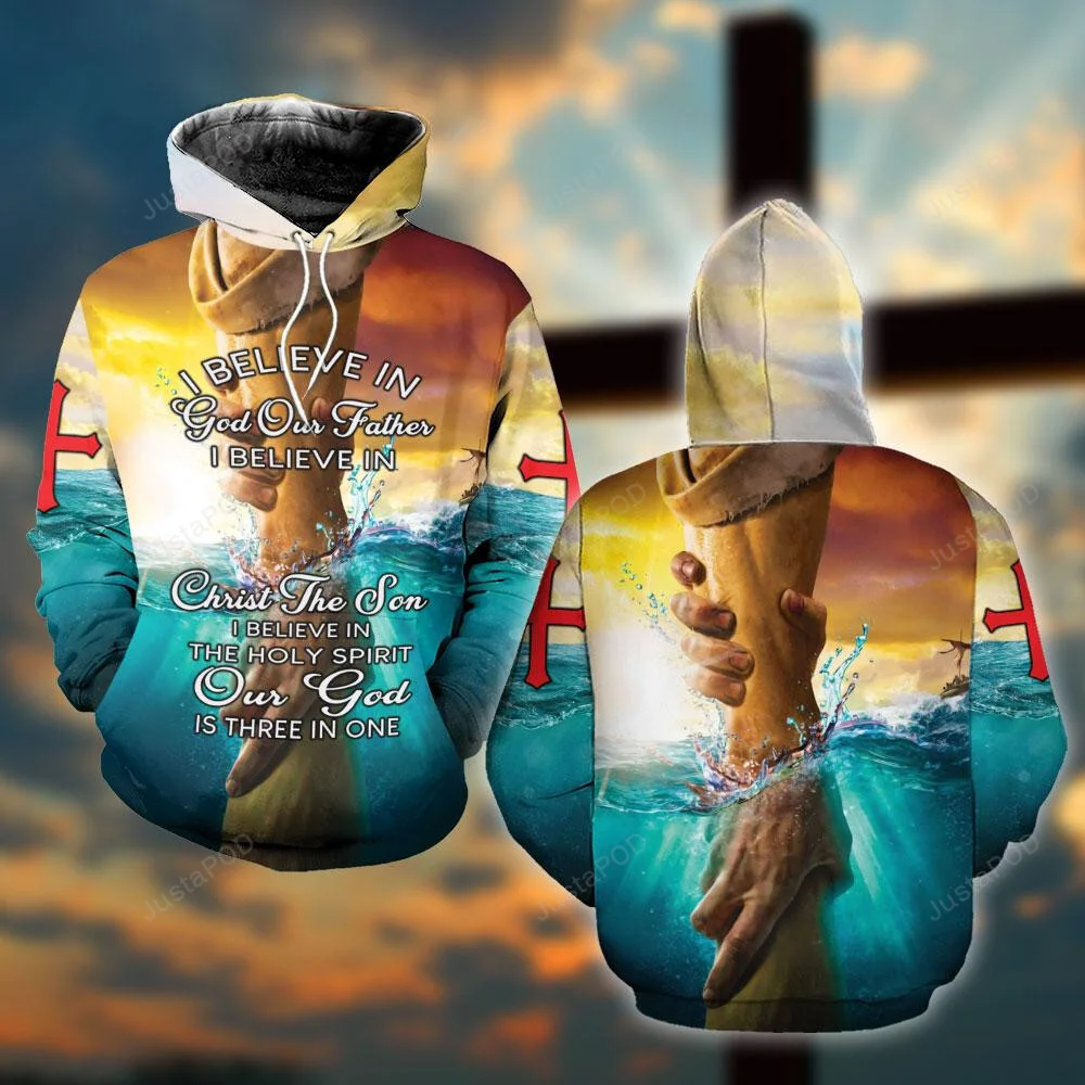 Our God Is Three In One 3D All Print Hoodie, Zip- Up Hoodie HZ0501