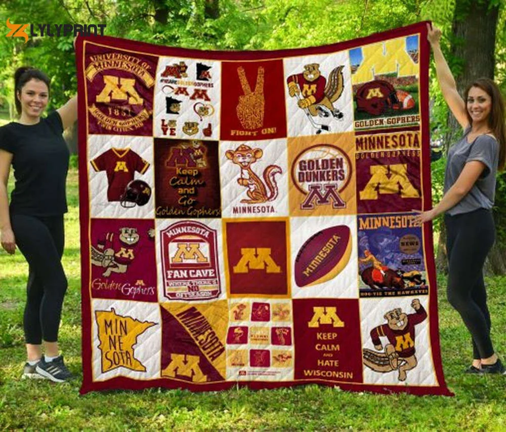 Minnesota Golden Gophers 2 Quilt For Fans Home Decor Gift , Soft Quilt, King Size, All Season Cozy Quilt QB0901