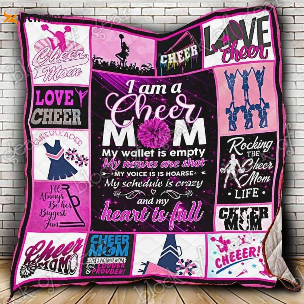I Am A Cheer Mom 3D Customized Quilt , Soft Quilt, King Size, All Season Cozy Quilt QB0901