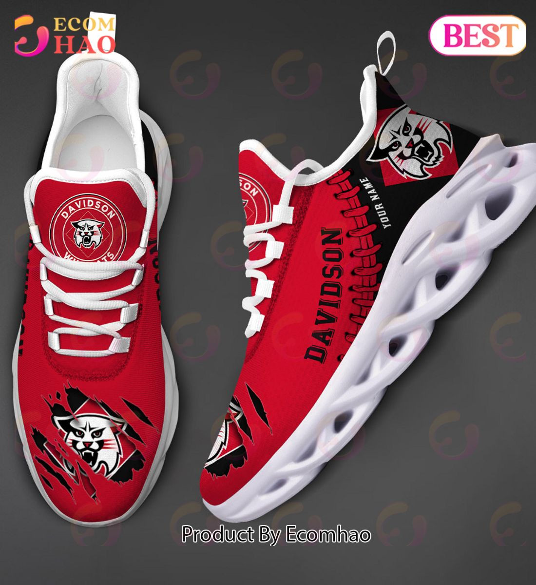 Davidson Wildcats Max Soul Shoes Custom Name  Unisex sneakers MS0601