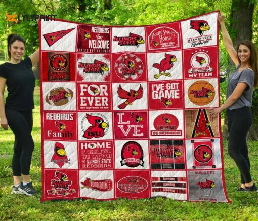 Illinois State Redbirds 1 Quilt Blanket For Fans Home Decor Gift , Soft Quilt, King Size, All Season Cozy Quilt QB0901