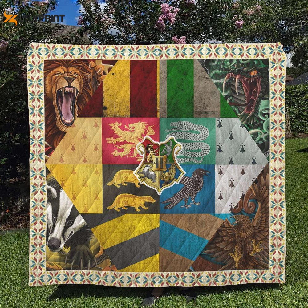Hogwarts Logo Harry Potter 3D Customize Quilt Blanket , Soft Quilt, King Size, All Season Cozy Quilt QB0901