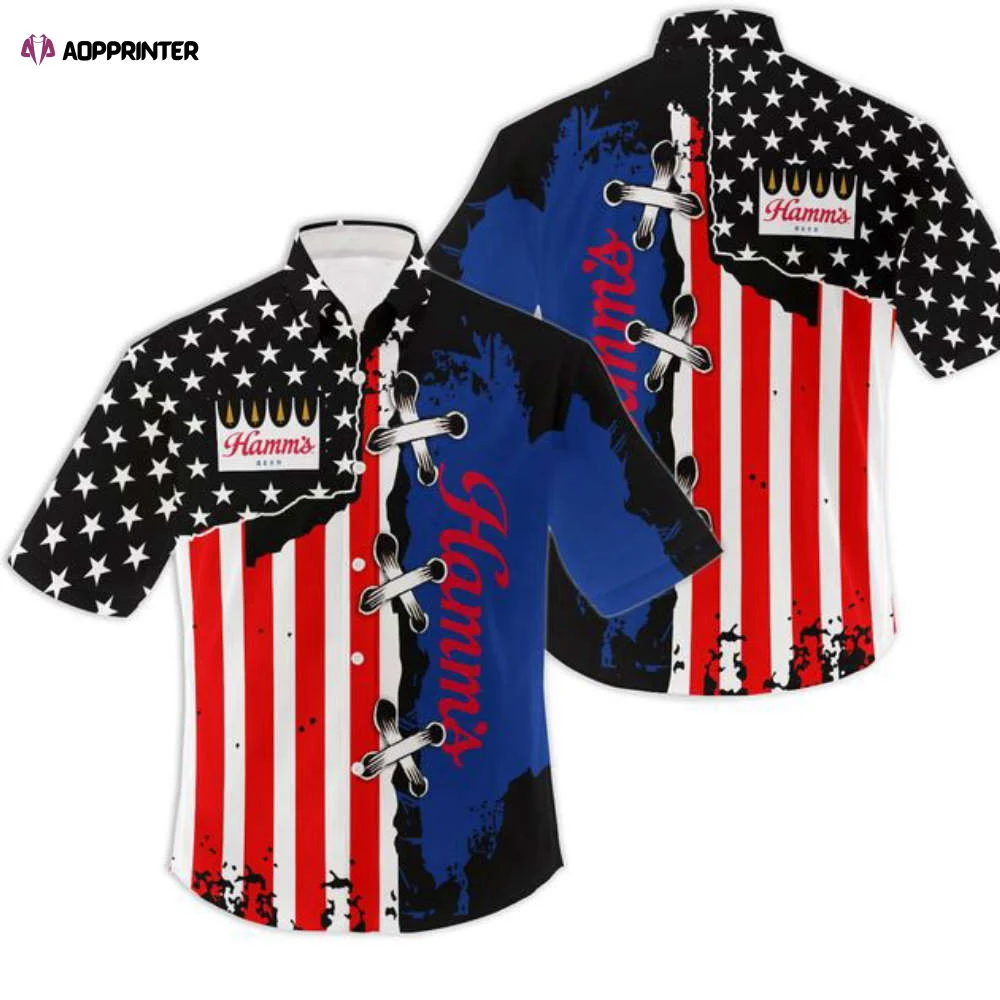 Hamms American Flag Hawaiian Shirt HW0601