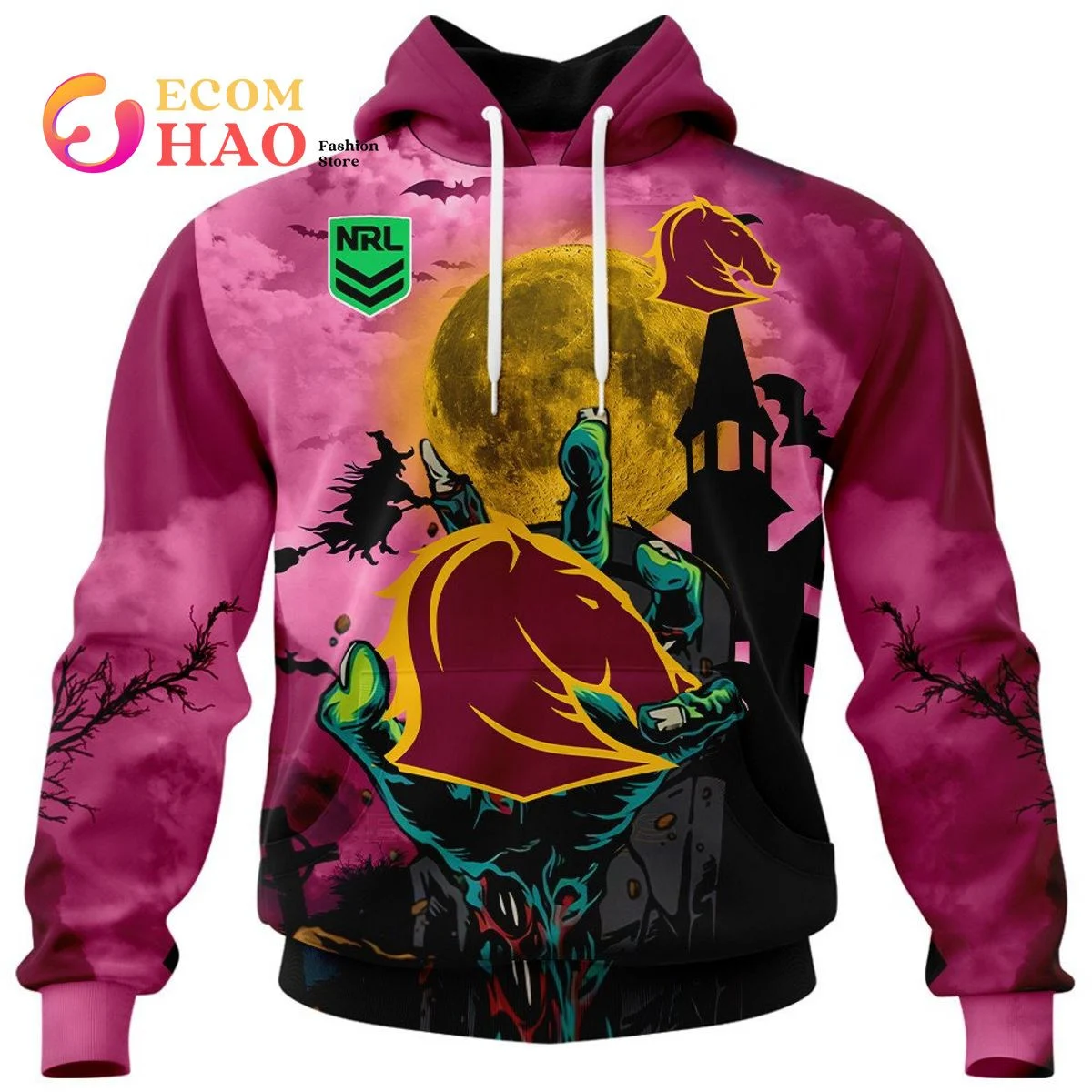 Brisbane Broncos Halloween Is Coming 3D Hoodie, Zip Hoodie, Man - Women, Warm, Premium Quality HZ0501