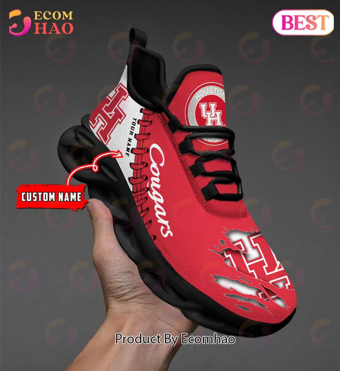 Houston Cougars Max Soul Shoes Custom Name  Unisex sneakers MS0601