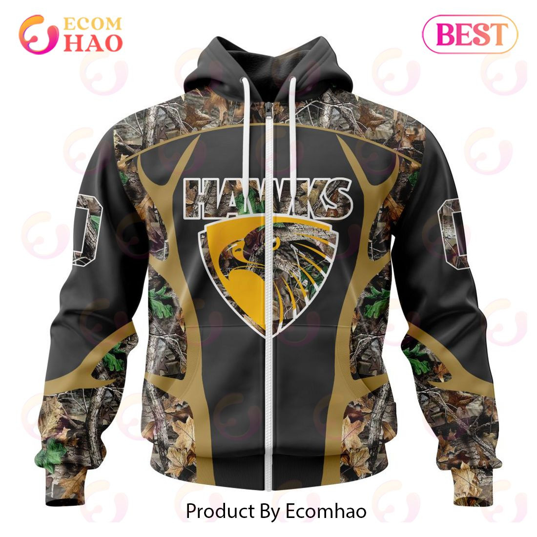 AFL Hawthorn Football Club Special Camo Hunting Design 3D Hoodie, Zip Hoodie, Man - Women, Warm, Premium Quality HZ0501