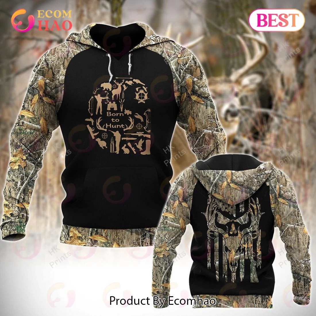CH Hunting Pattern Camouflage Hunting APPARELS 3D Hoodie, Zip Hoodie, Man - Women, Warm, Premium Quality HZ0501
