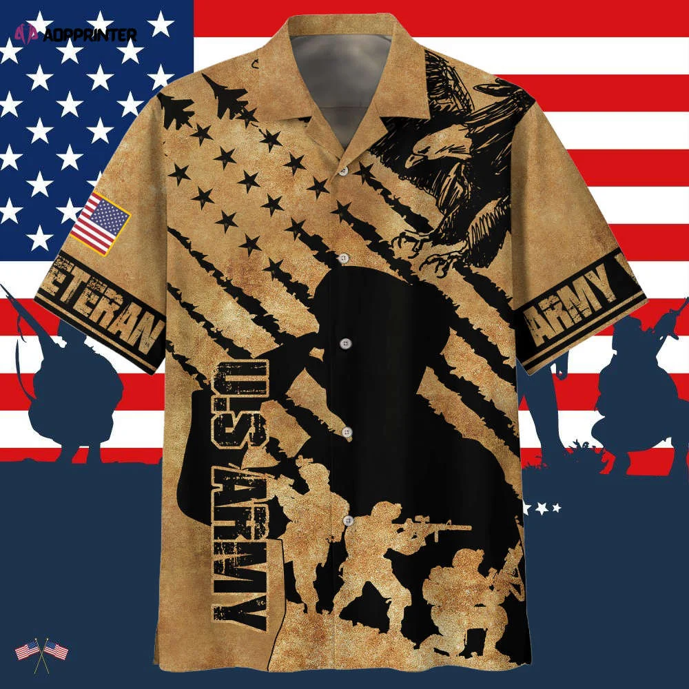Soldier Silhouette Us Army Veteran Hawaiian Shirt HW0601
