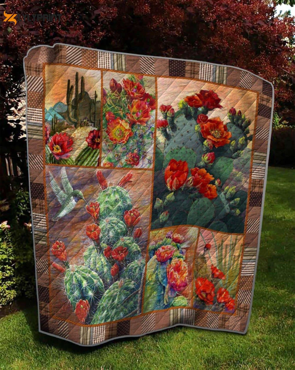 Cactus 3D Customized Quilt Blanket For Fans Home Decor Gift ,  Soft Quilt, King Size, All Season Cozy Quilt QB0901