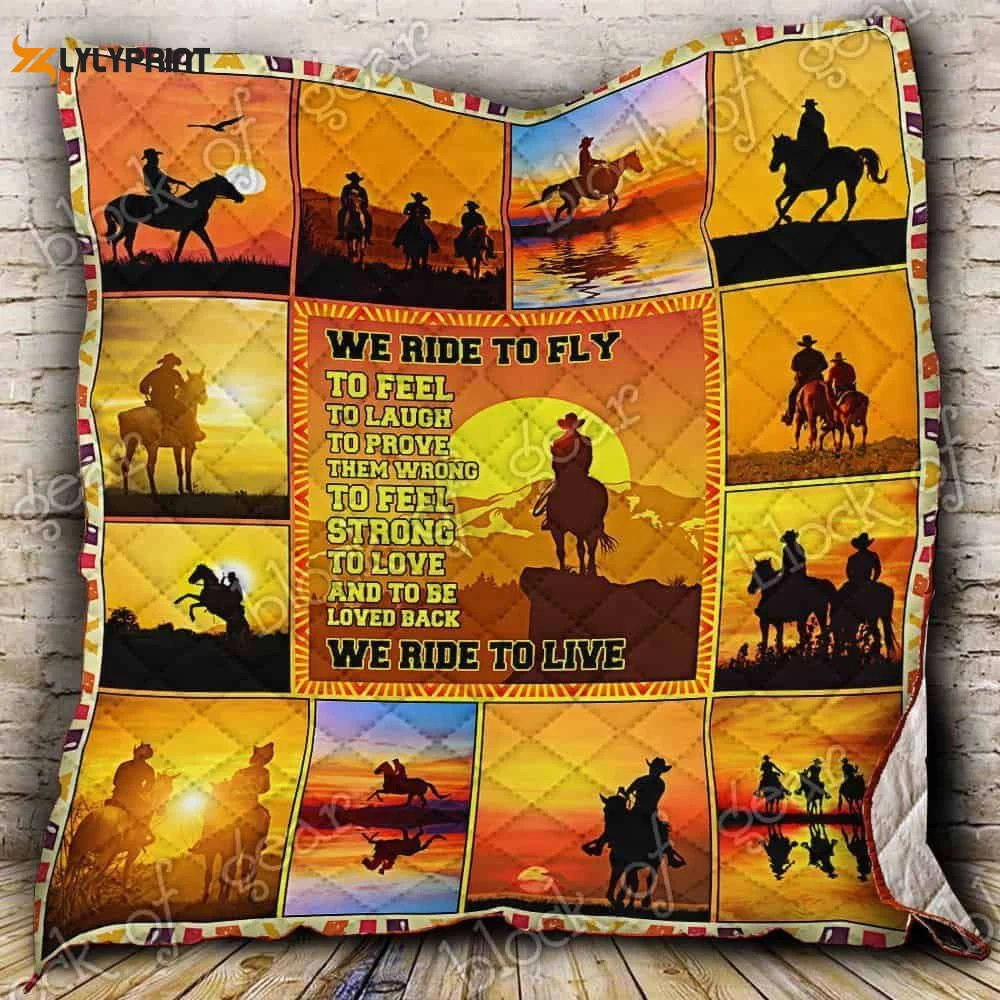 Horseback Riding 3D Customized Quilt , Soft Quilt, King Size, All Season Cozy Quilt QB0901
