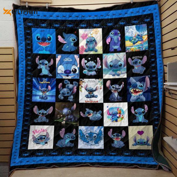 Stitch And Lilo ,50 Shades Of Stitch Fabric 322 Gift Lover Quilt Blanket For Fans Home Decor Gift ,  Soft Quilt, King Size, All Season Cozy Quilt QB0901