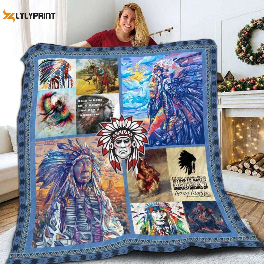 Native Middle Logo 3D Customized Quilt , Soft Quilt, King Size, All Season Cozy Quilt QB0901