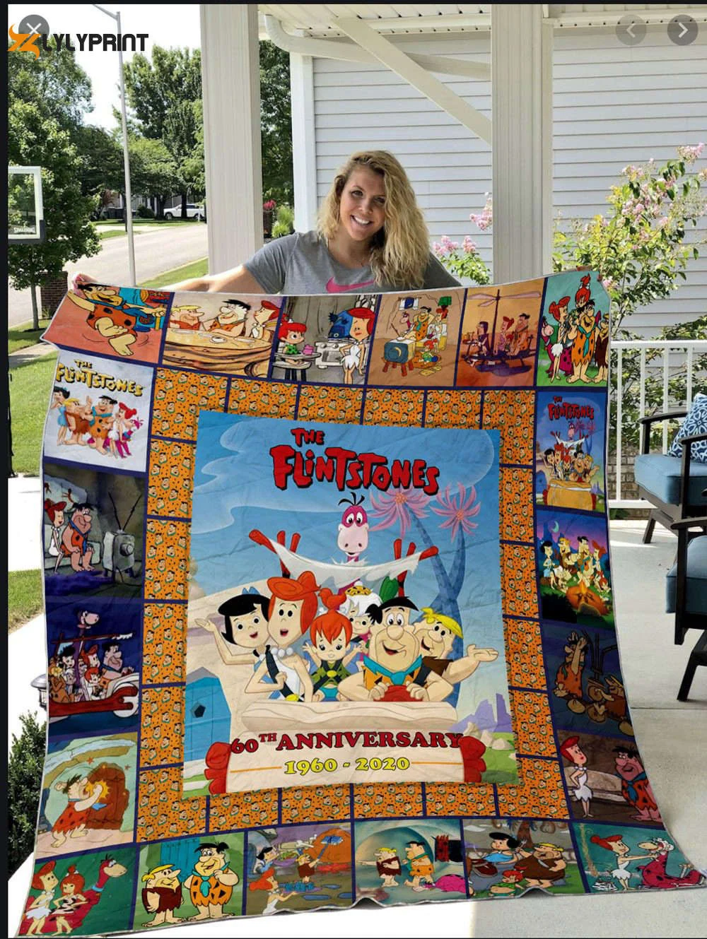 The Flintstones Quilt Blanket For Fans Home Decor Gift , Soft Quilt, King Size, All Season Cozy Quilt QB0901