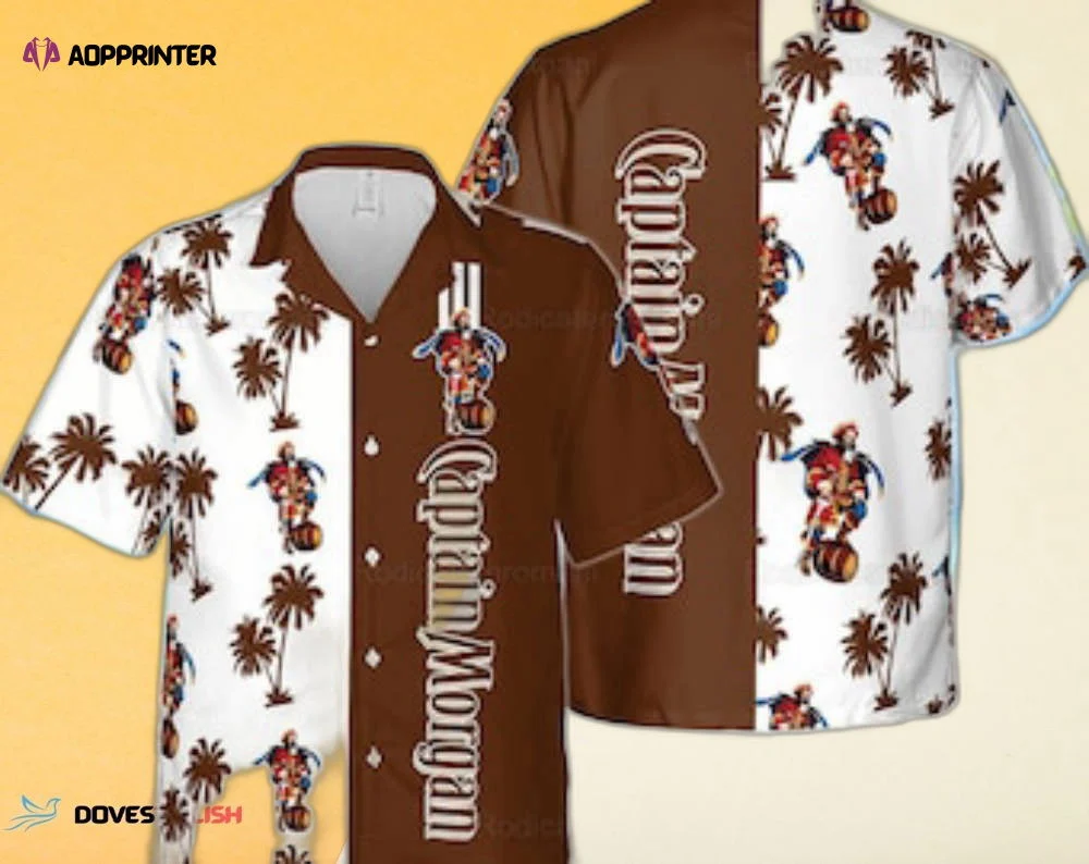 Captain Morgan Alcohol Rum Button Hawaiian Summer Shirt For Men HW0601