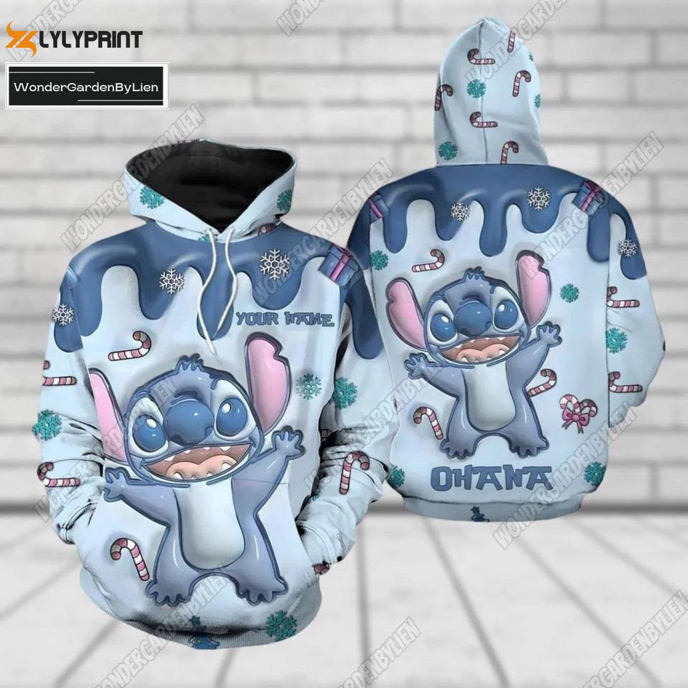 Disney Stitch Hoodie Legging Set - Personalized Ohana Halloween Design 3D Yoga Pants - Unisex Cartoon Hoodie HZ0501