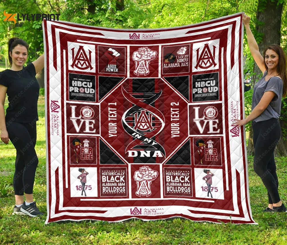 Alabama A&M 1 Quilt Blanket For Fans Home Decor Gift , Soft Quilt, King Size, All Season Cozy Quilt QB0901