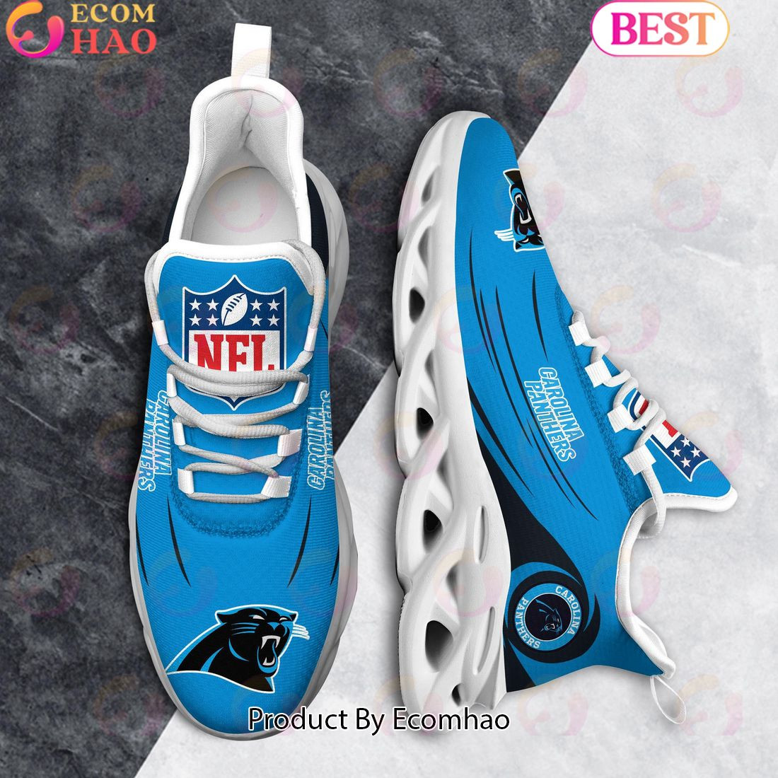 Carolina Panthers Clunky Sneakers Max Soul Shoes  Unisex sneakers MS0601