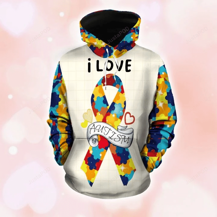 I Love Autism 3D All Over Print Hoodie, Zip-up Hoodie HZ0501