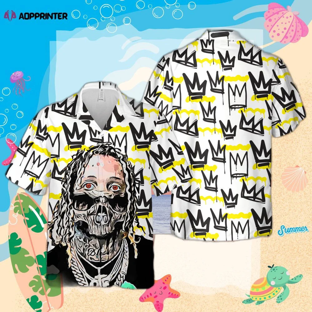 Lil Durk Hip hop Rapper Crown Pattern Hawaiian Shirt HW0601