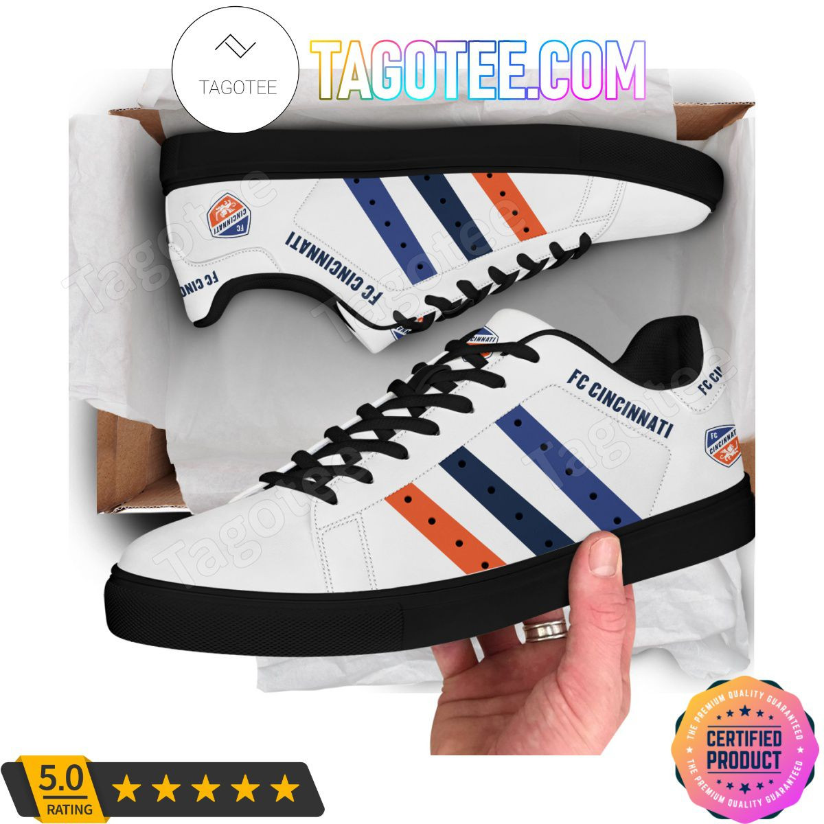 Custom MLS FC Cincinnati White Style Stan Smith Shoes for Men Women, Trendy Style Sneakers ST0801