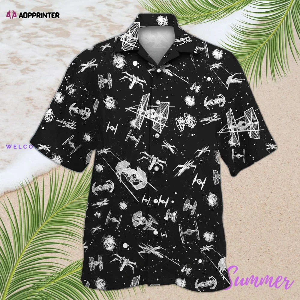 Star Wars Spacecraft Pattern Hawaiian Shirt Shorts Summer 2023 Hot HW0601