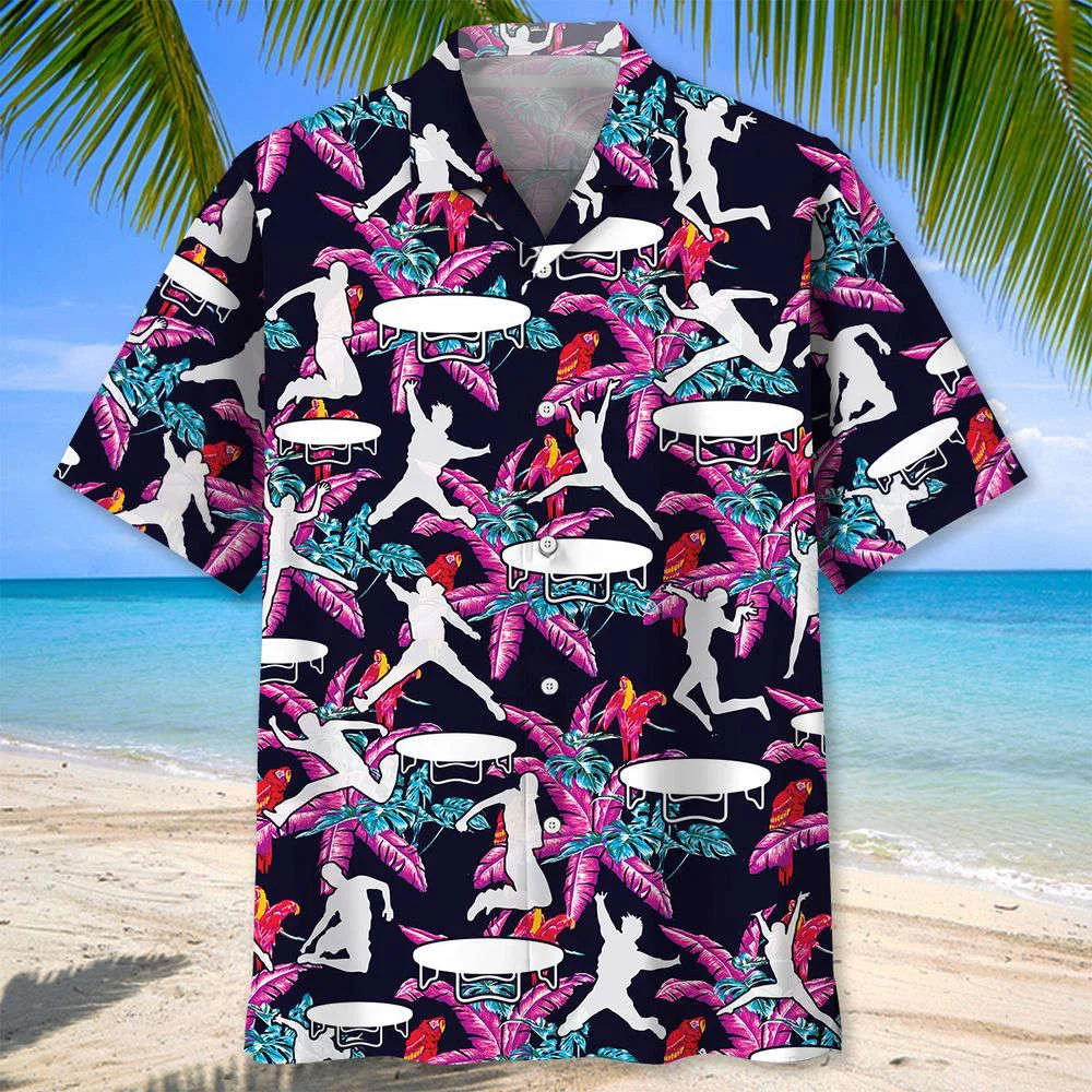 Tropical Trampoline Hawaiian Shirt, Gift For Men Women HW0601
