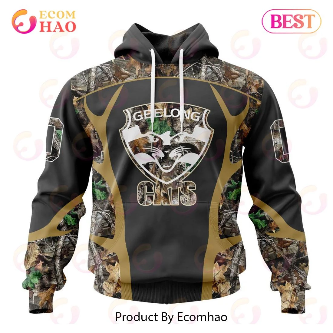 AFL Geelong Cats Special Camo Hunting Design 3D Hoodie, Zip Hoodie, Man - Women, Warm, Premium Quality HZ0501