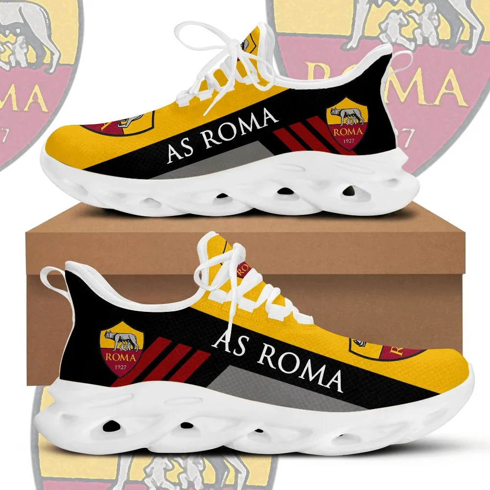 Custom AS Roma Yellow Black Red Stripes Max Soul Shoes Men Women MS0601