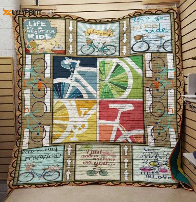 Let S Go For A Bike Ride Bicycle 3D Customized Quilt , Soft Quilt, King Size, All Season Cozy Quilt QB0901
