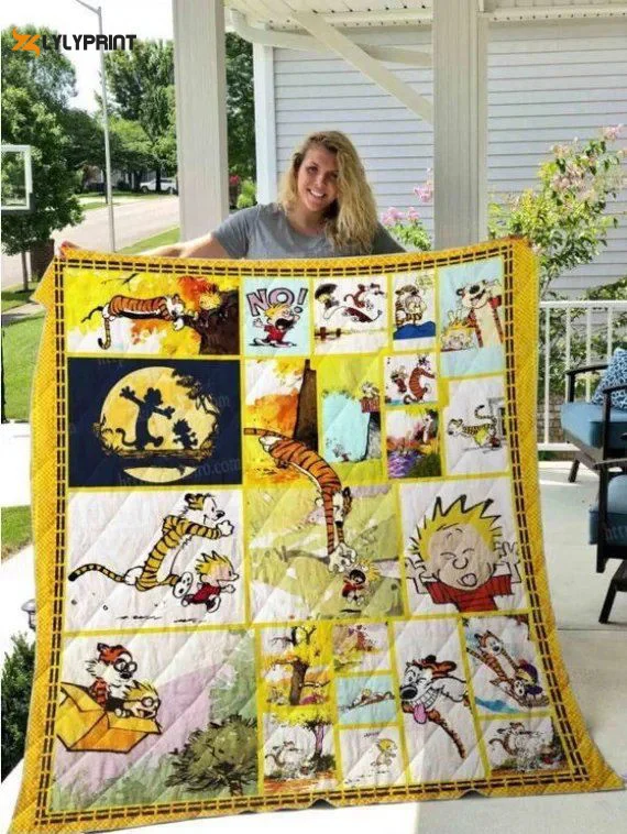 Calvin and Hobbes Quilt Blanket For Fans Home Decor Gift , Soft Quilt, King Size, All Season Cozy Quilt QB0901