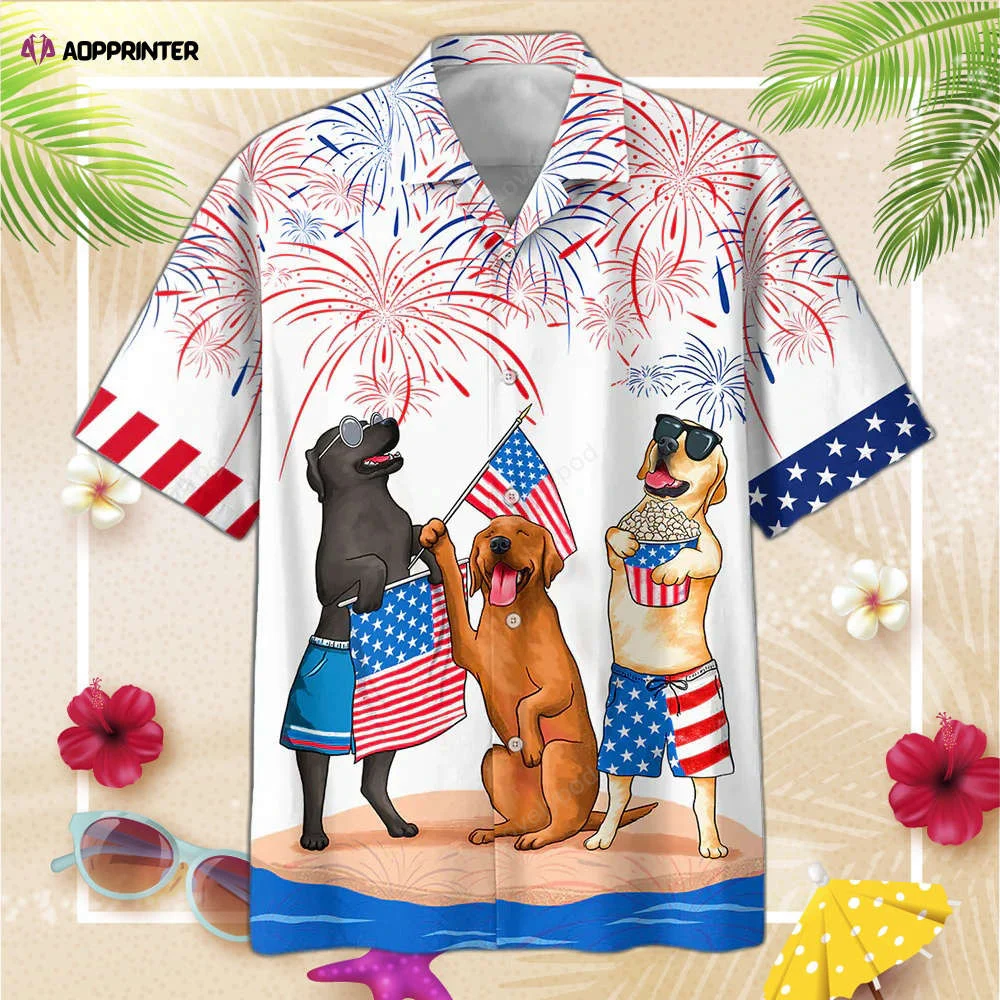 Labrador Hawaiian Shirt Independence Day Hawaiian Shirt, Gift For Men Women HW0601
