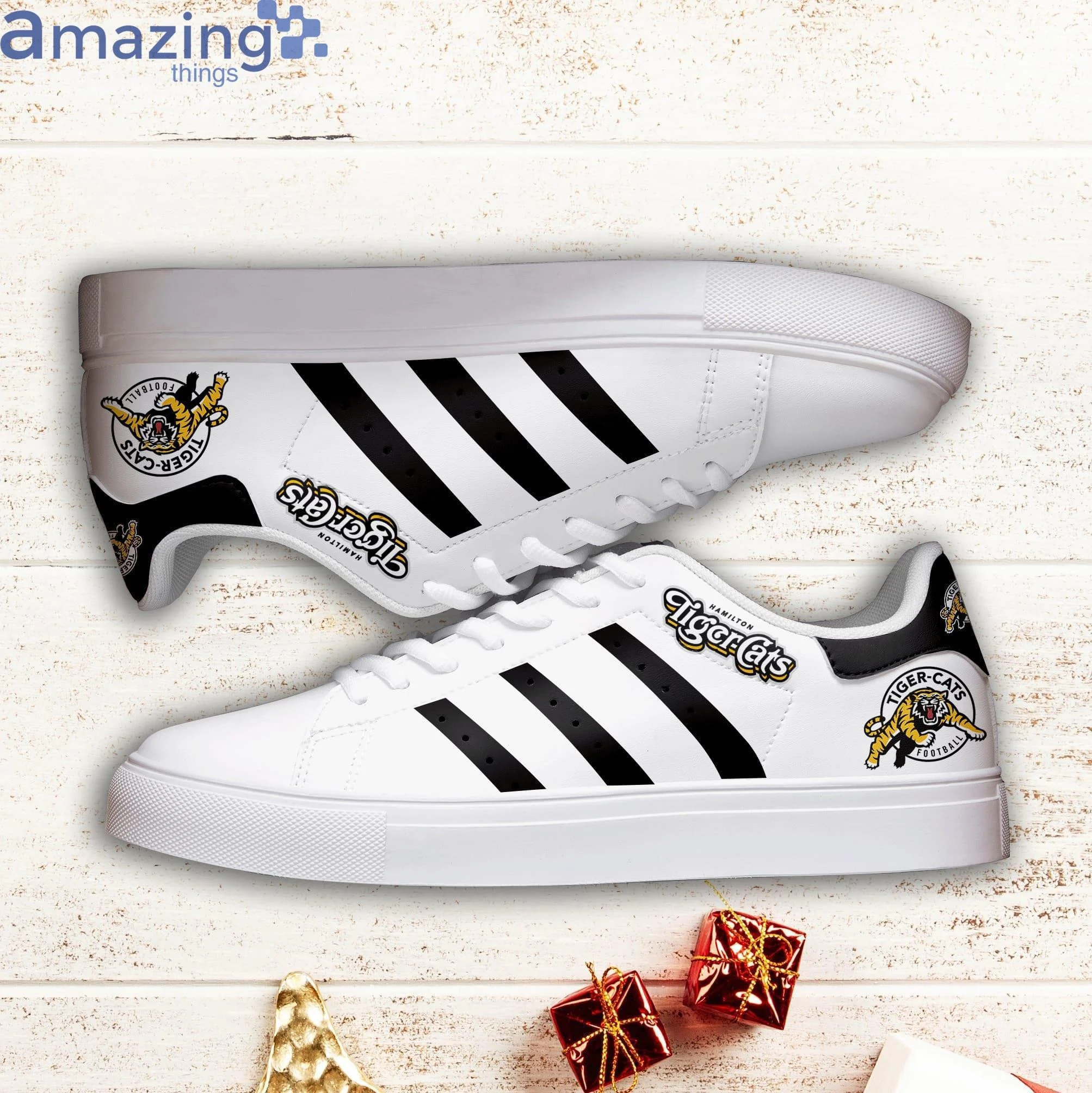 CFL Hamilton Tiger-Cats White Stan Smith Shoes V1 , Trendy Style Sneakers ST0801