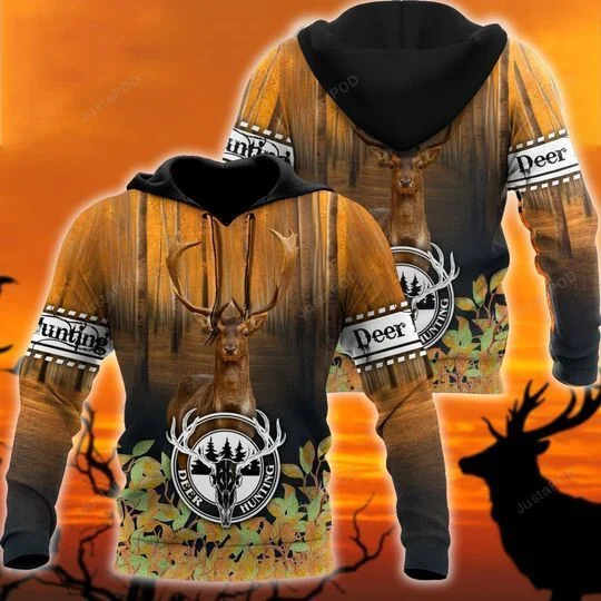 Deer Hunting Orange Cool 3D All Over Print Hoodie, Zip-up Hoodie HZ0501