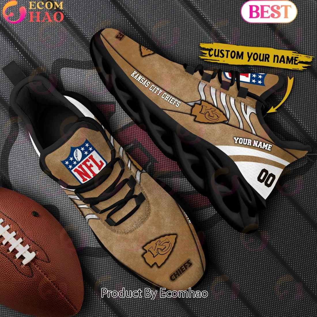 Custom Name Kansas City Chiefs X Salute to Service For Veterans Day Celebration Max Soul Shoes  Unisex sneakers MS0601
