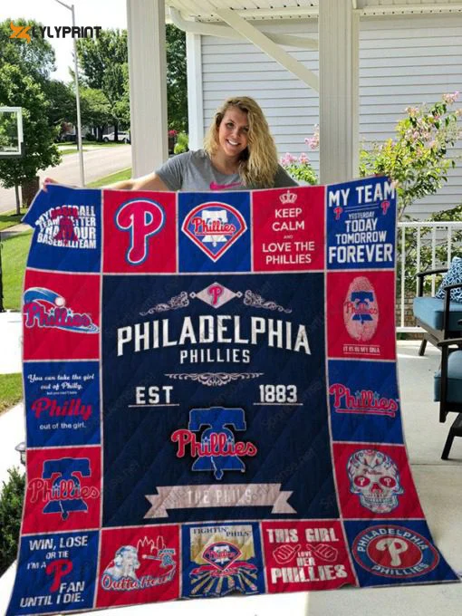 Philadelphia Phillies 1 Quilt Blanket For Fans Home Decor Gift , Soft Quilt, King Size, All Season Cozy Quilt QB0901