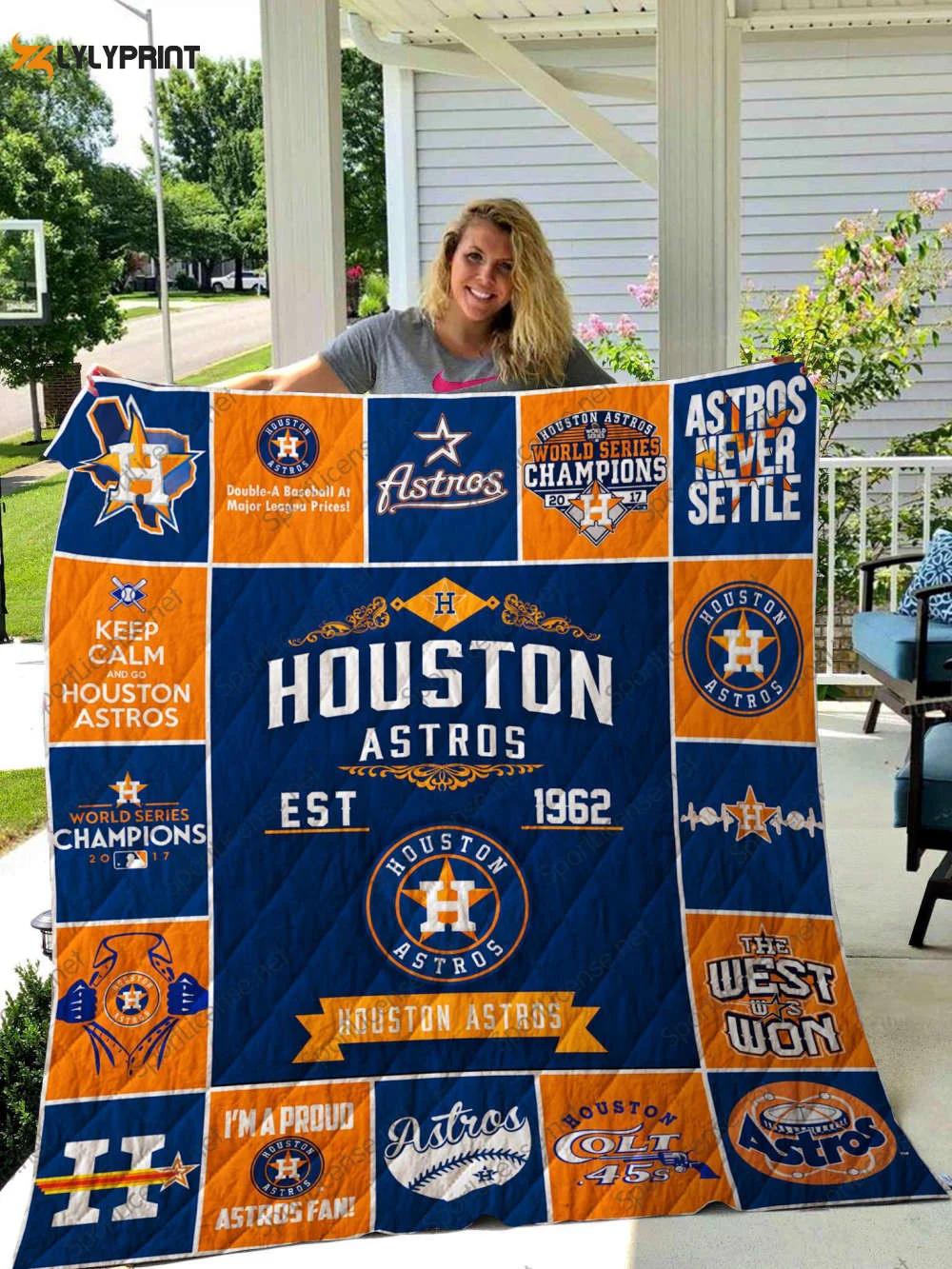 Houston Astros Quilt Blanket For Fans Home Decor Gift ,  Soft Quilt, King Size, All Season Cozy Quilt QB0901