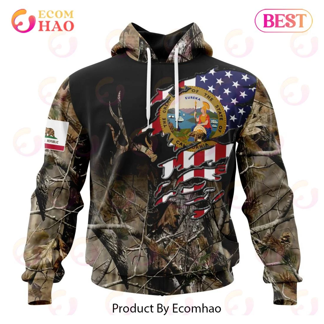 California Special Camo Realtree Hunting 3D Hoodie, Zip Hoodie, Man - Women, Warm, Premium Quality HZ0501