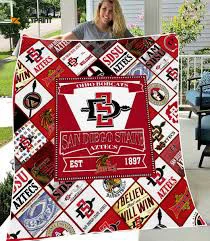 San Diego State Aztecs Quilt Blanket For Fans Home Decor Gift , Soft Quilt, King Size, All Season Cozy Quilt QB0901