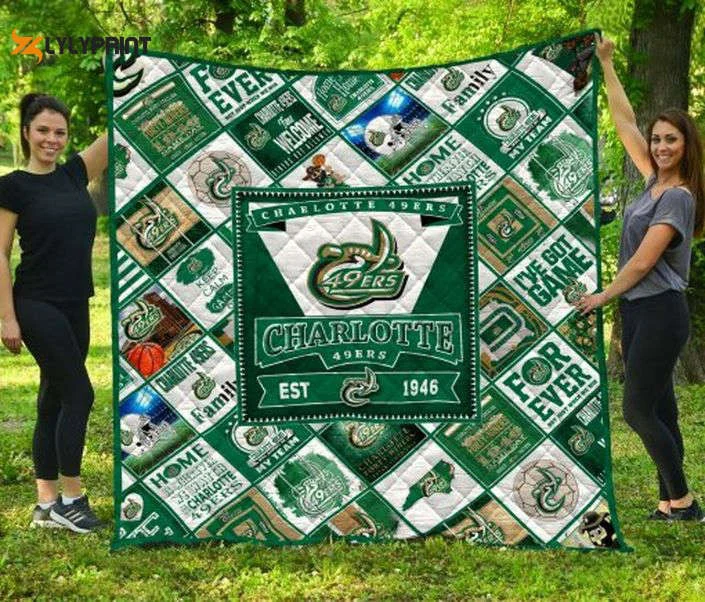 Charlotte 49ers 2 Quilt Blanket For Fans Home Decor Gift , Soft Quilt, King Size, All Season Cozy Quilt QB0901