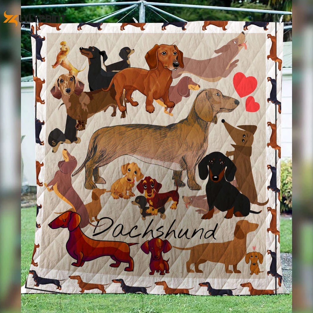 Dashchund 3D Customized Quilt Blanket For Fans Home Decor Gift ,  Soft Quilt, King Size, All Season Cozy Quilt QB0901