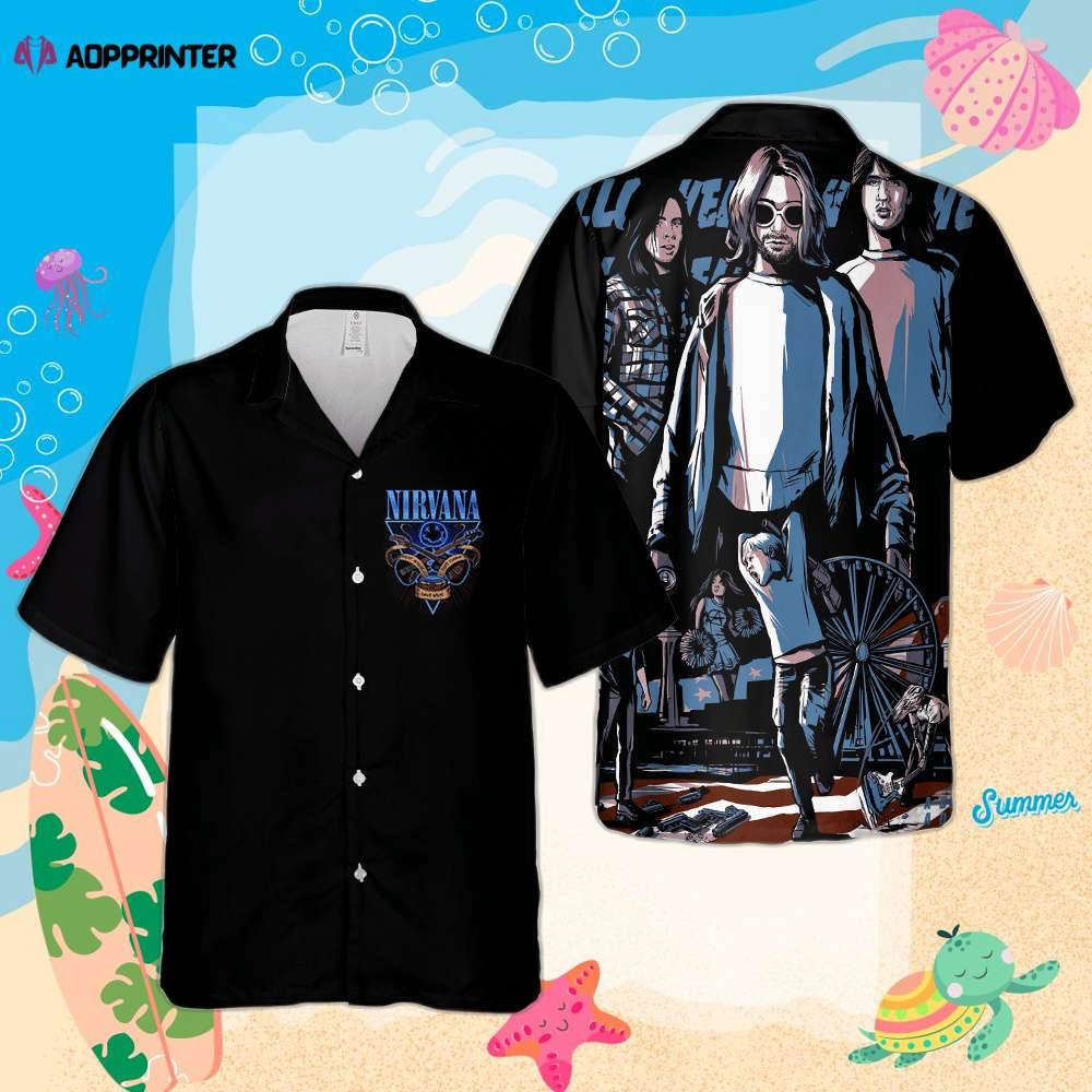 Nirvana Merch Art Rock Music Smells Like Teen Spirit Cuban Shirt Premium Unique Hawaiian Shirt HW0601