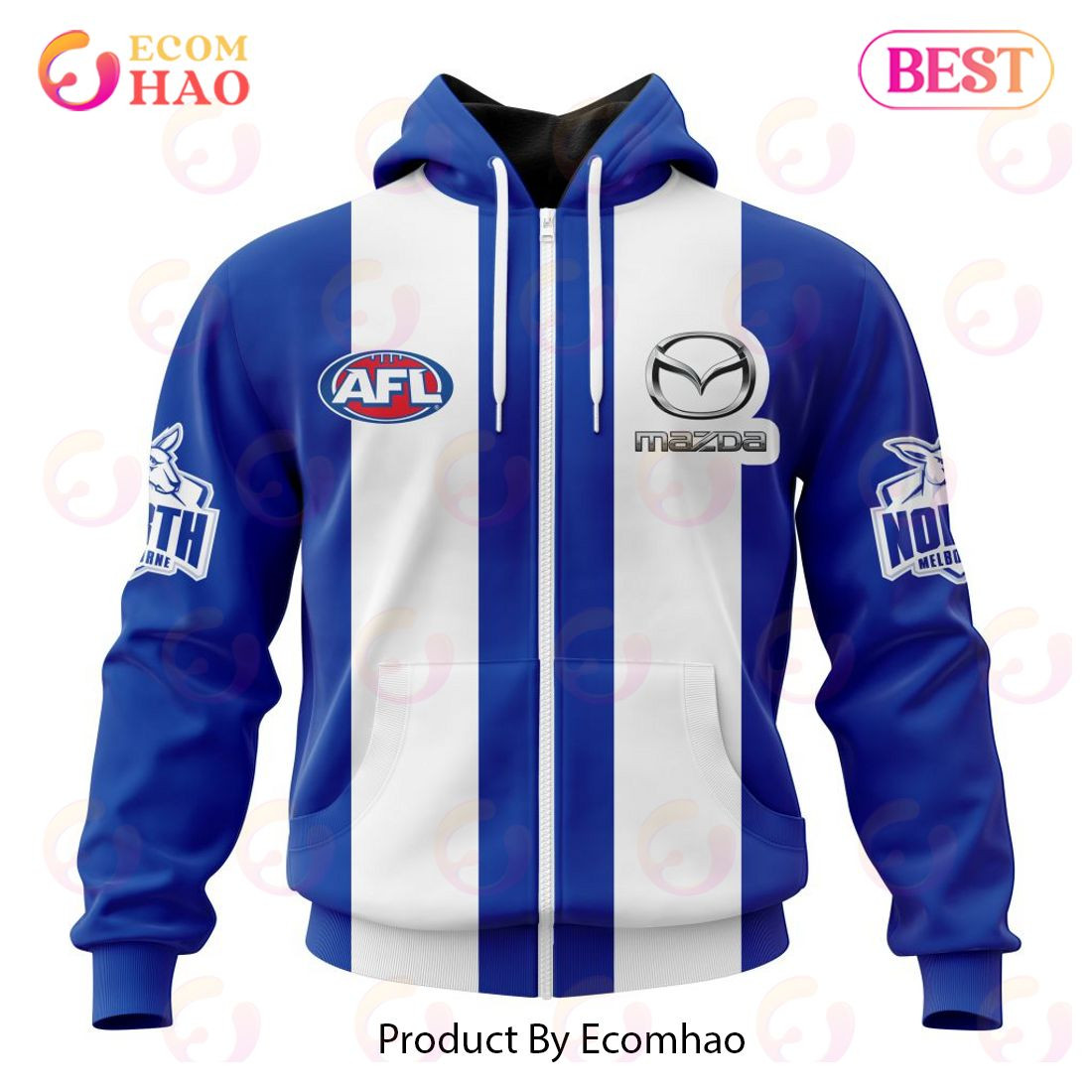 AFL North Melbourne Football Club Home Kits 2023 3D Hoodie, Zip Hoodie, Man - Women, Warm, Premium Quality HZ0501