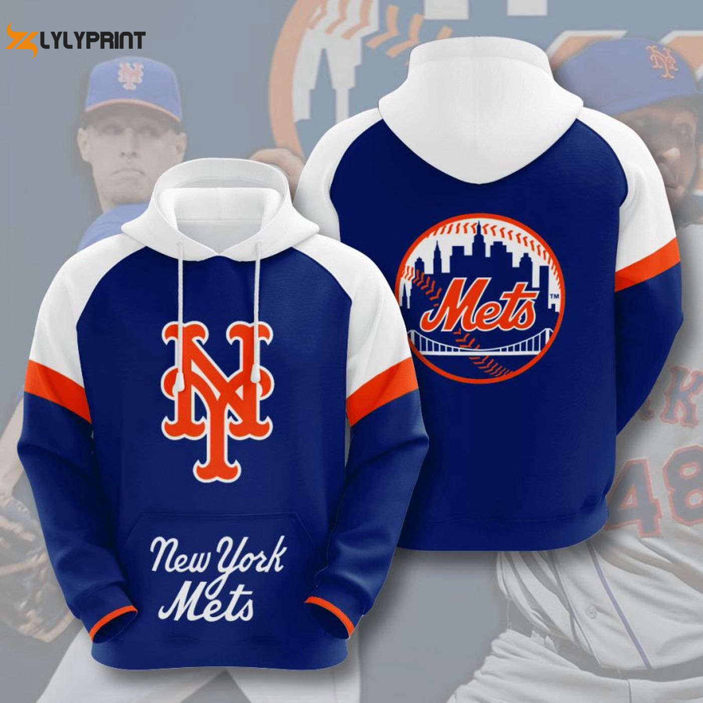 New York Mets Blue Pullover Hoodie AOP Shirt – Stylish Mets Fan Apparel HZ0501