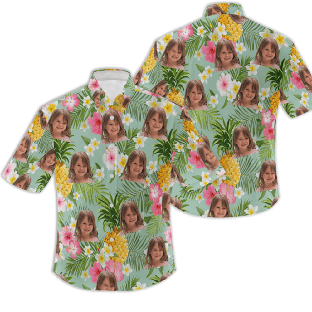 Custom Hawaiian Shirt with face, Personalized Men's Shirt with Pockets HW0601