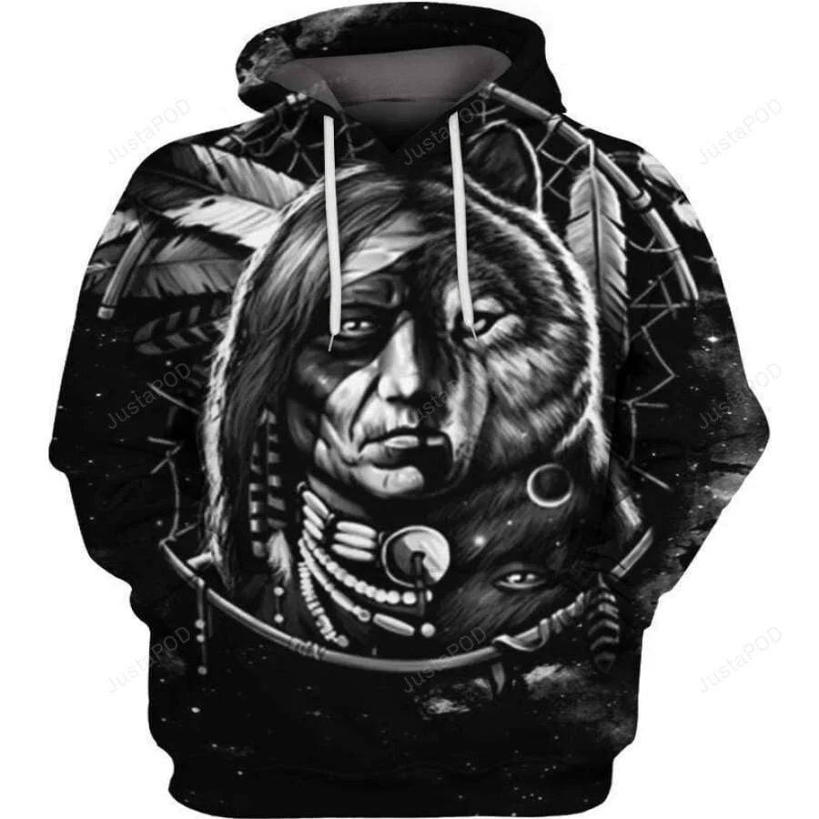 Native American West Wolf 3D All Print Hoodie, Zip- Up Hoodie HZ0501