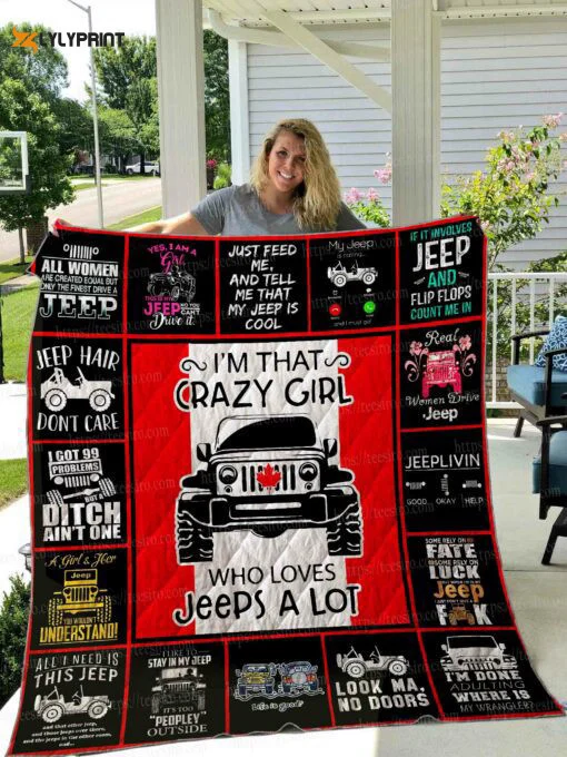 Jeep Quilt Blanket For Fans Home Decor Gift , Soft Quilt, King Size, All Season Cozy Quilt QB0901