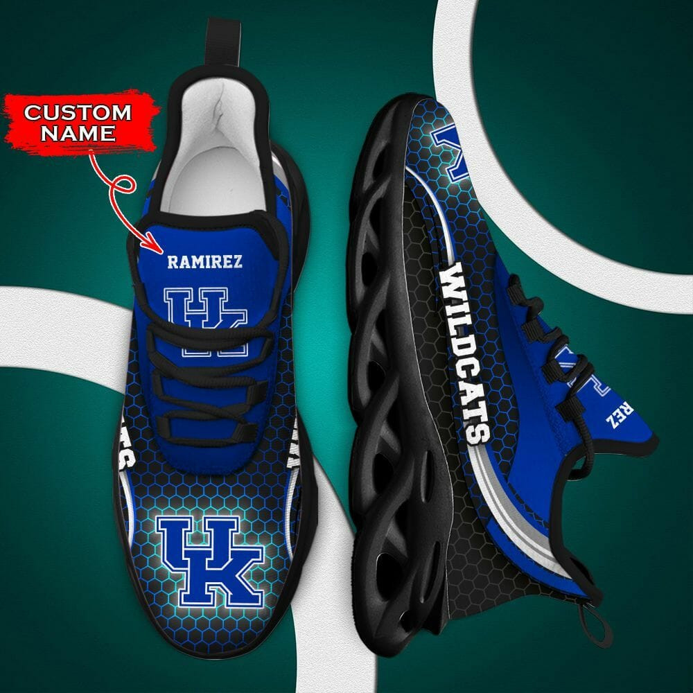 NCAA Kentucky Wildcats Custom Name Blue Black Max Soul Shoes Sneakers Store MS0601