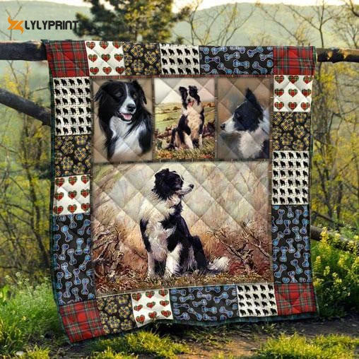 Cute Border Collie Pets Dog 3D Customized Quilt Blanket For Fans Home Decor Gift ,  Soft Quilt, King Size, All Season Cozy Quilt QB0901